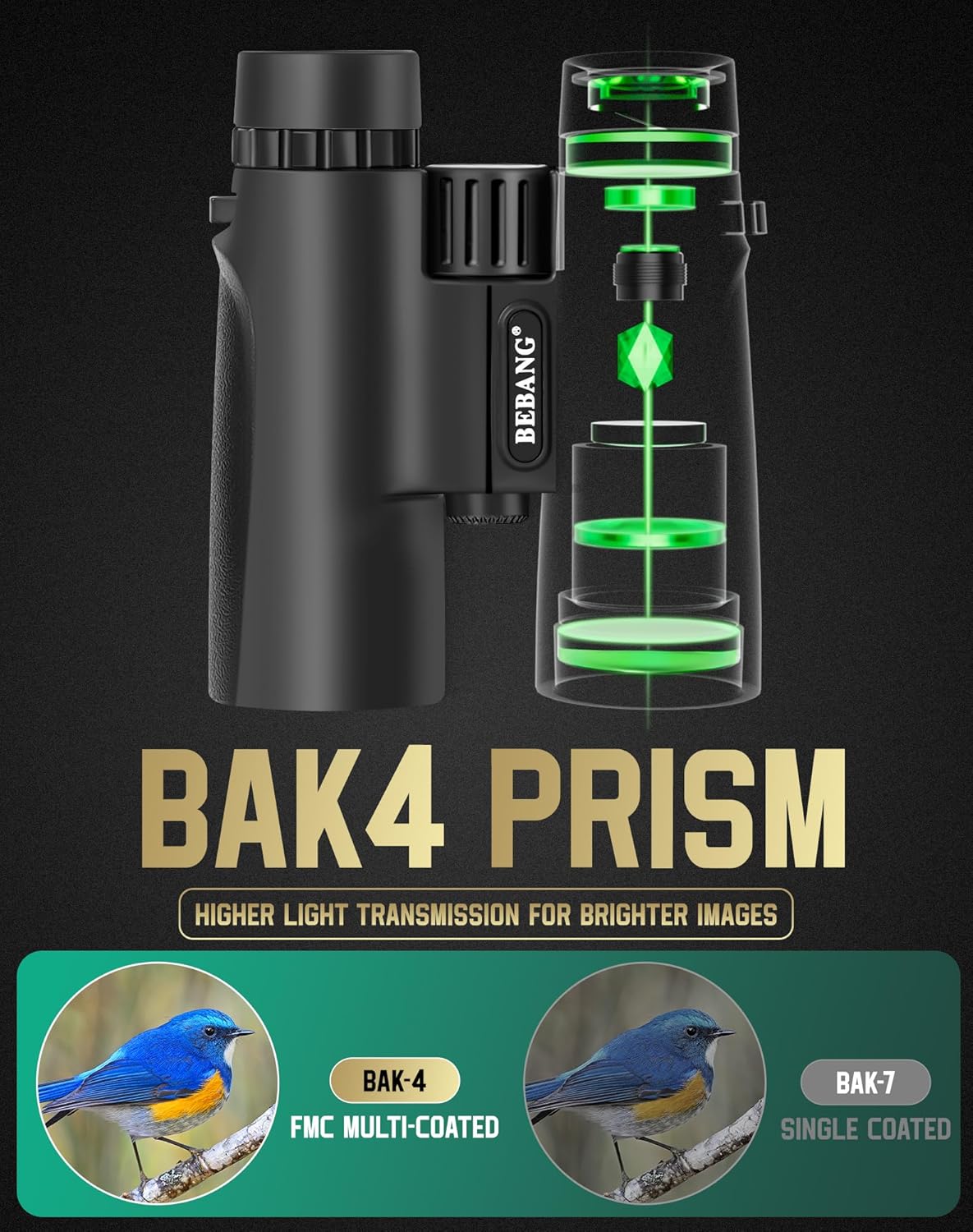 BAK-4 Fernglas 10x42 für Vogelbeobachtung & Safari