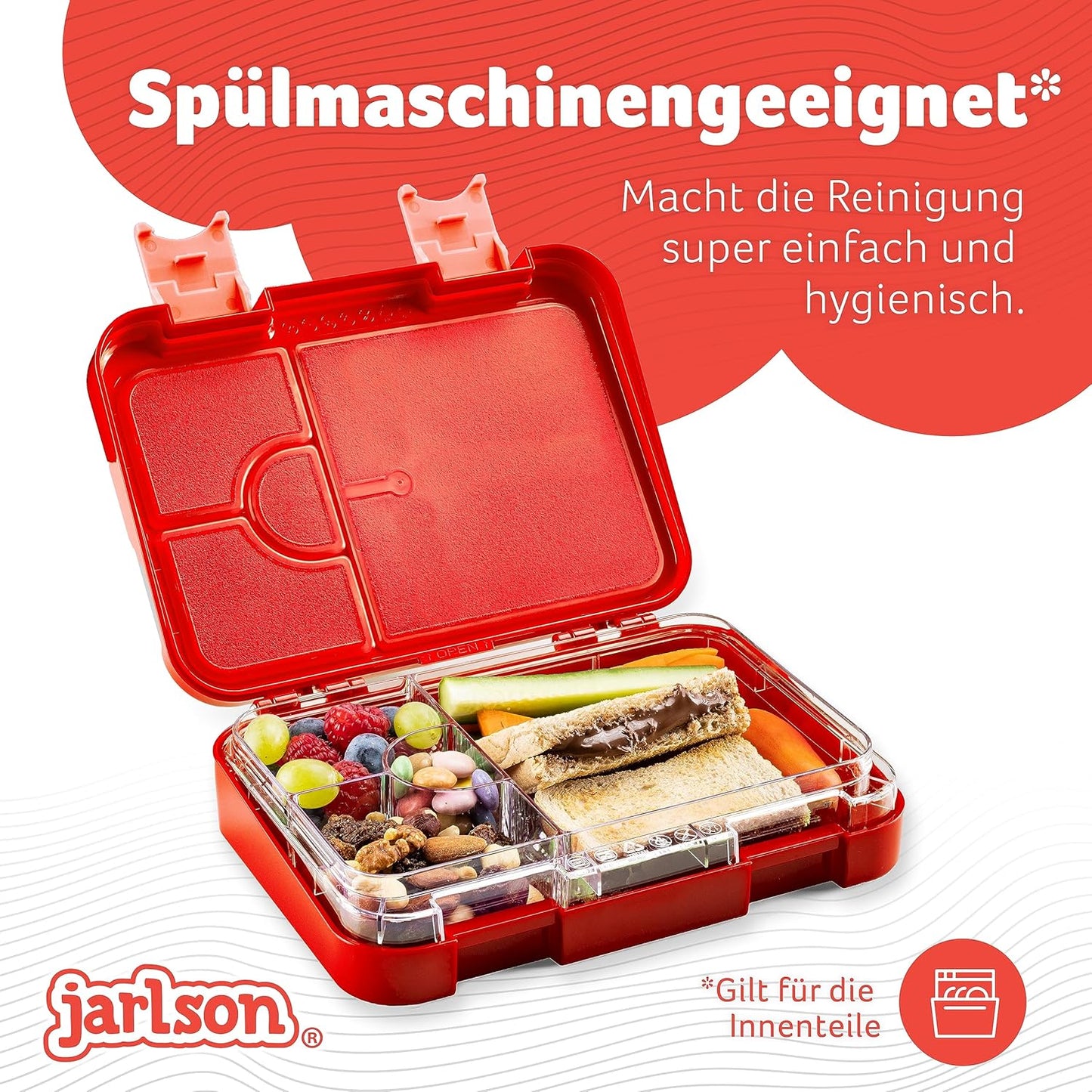Brotdose Kinder Bento Box auslaufsicher (Feuerwehrwagen), Feuerwehrwagen