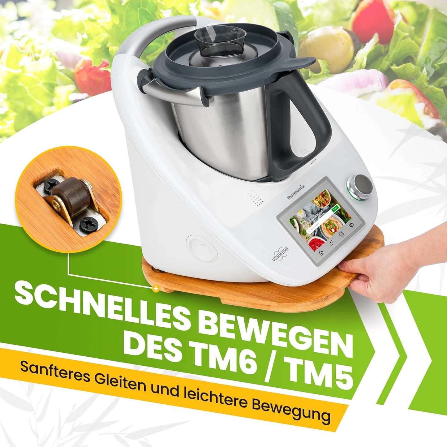 Bambus Gleitbrett für Thermomix, Bambus - Bambus