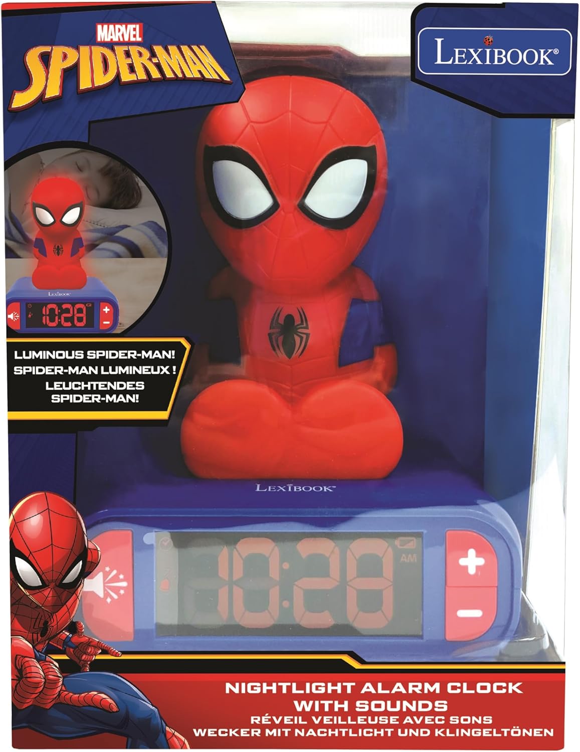 Spiderman Nachtlicht-Wecker mit Schlummerfunktion, Spider-Man