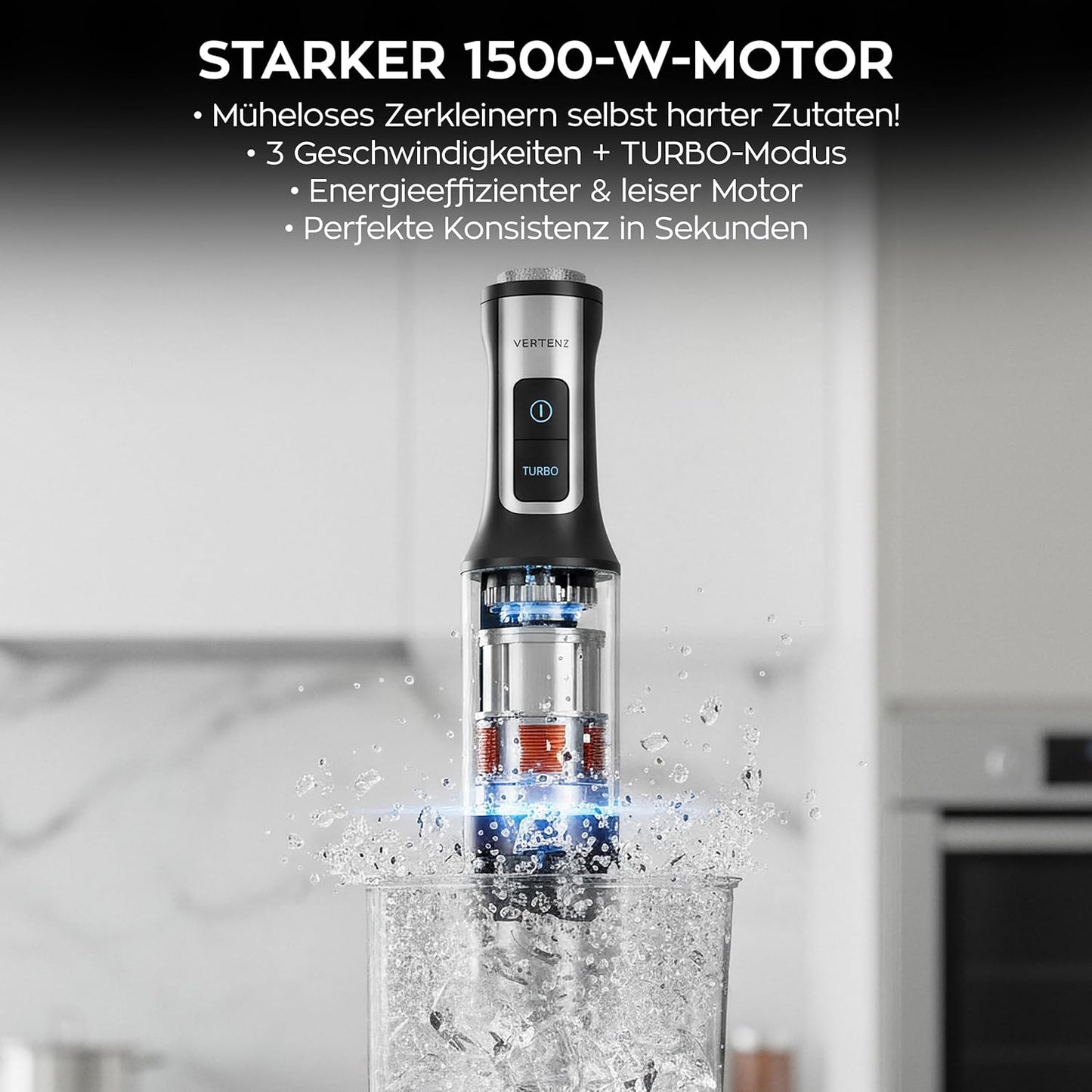 Stabmixer-Set mit 8 Funktionen (1500W)