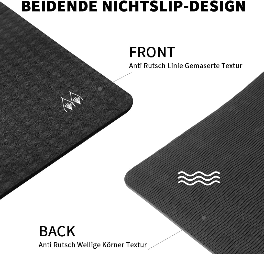 Klappbare Yogamatte, Schwarz 183*61*0.6cm