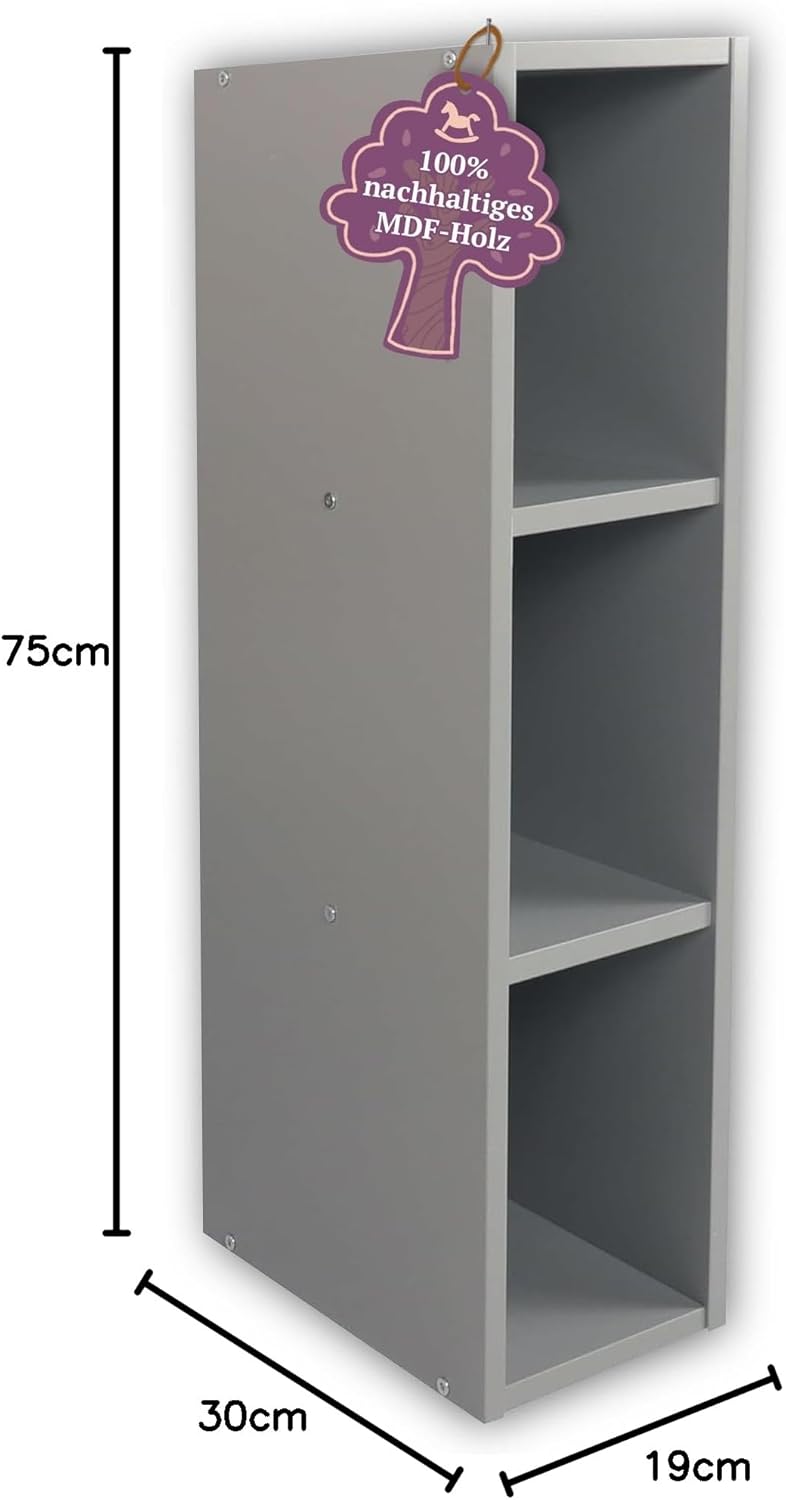 Mikkel Stauraumregal für Wickelkommoden, Grau 75 cm