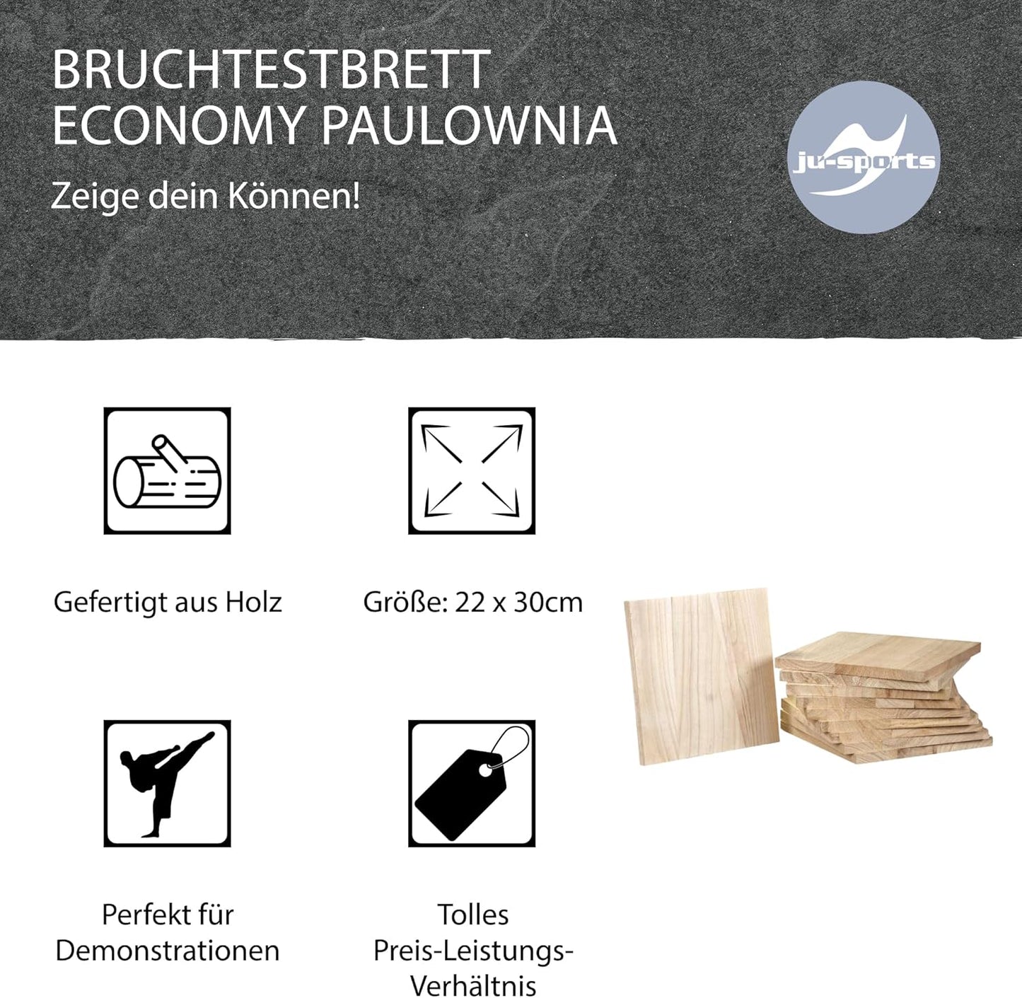 Bruchtestbretter aus Holz, 10 mm dick