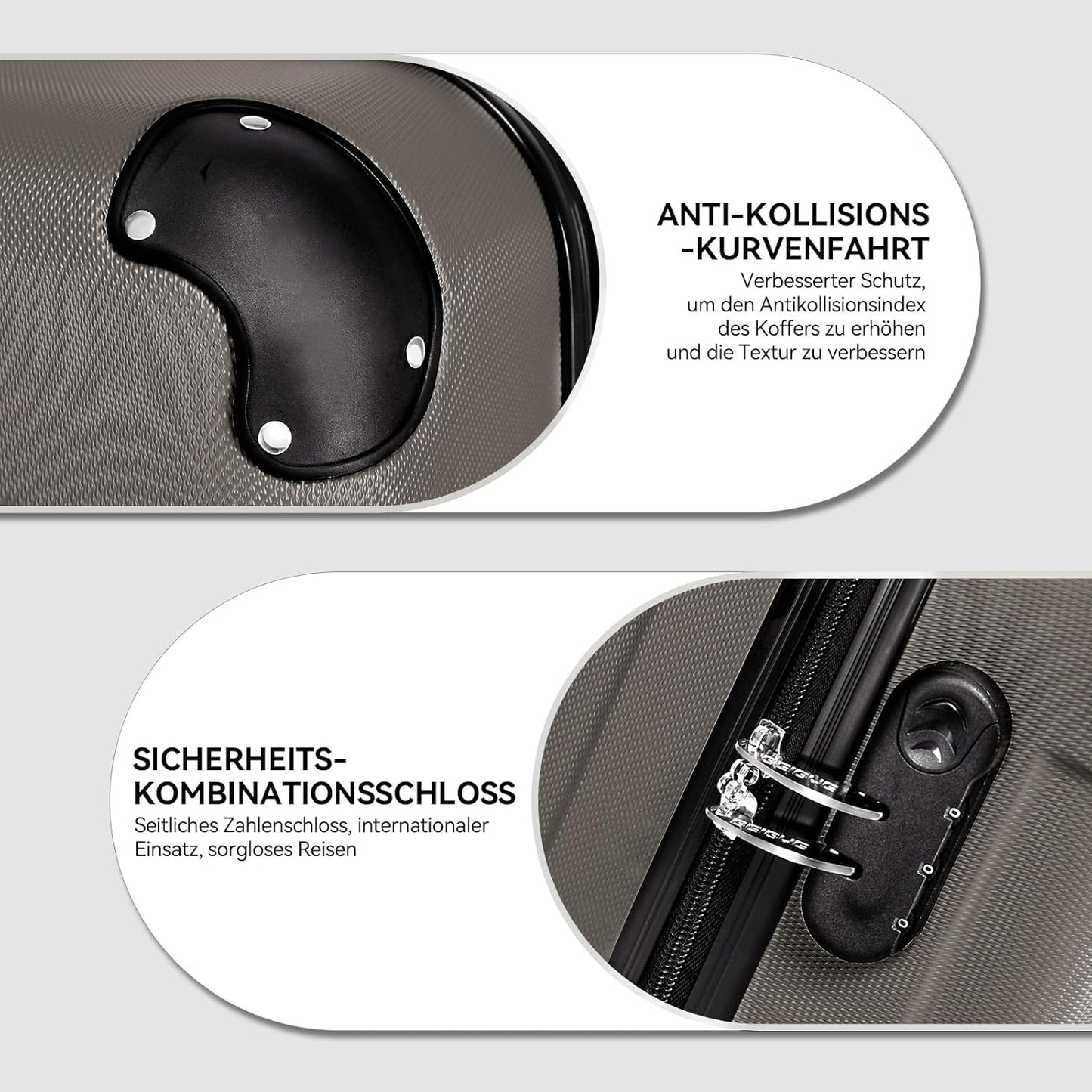 3-teiliges Hartschalenkoffer-Set, Coffee Koffer-Set