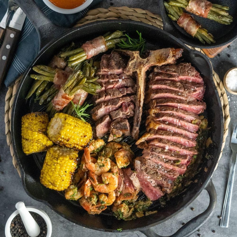 Gusseisen Grillpfanne mit Ausgiesser, Ø 29 cm