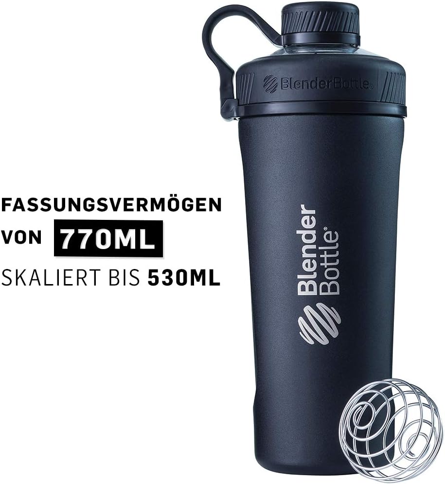 Trinkflasche mit BlenderBall, 770 ml, Edelstahl - 770 ml Black