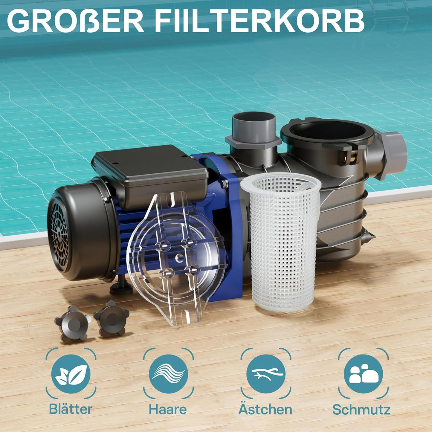 Schwimmbadpumpe, 10800 l/h 180 W