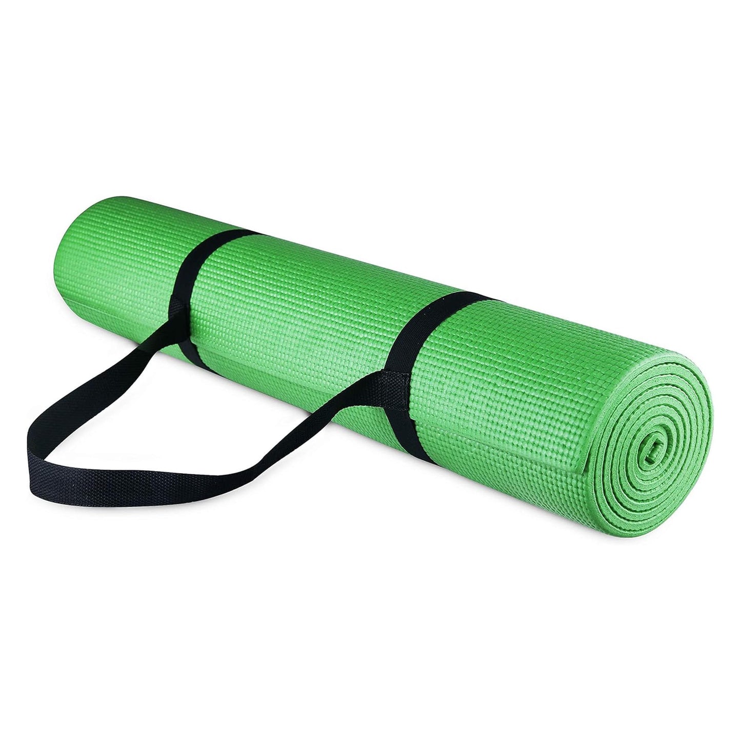Yogamatte mit Tragegurt, 1/4" grün