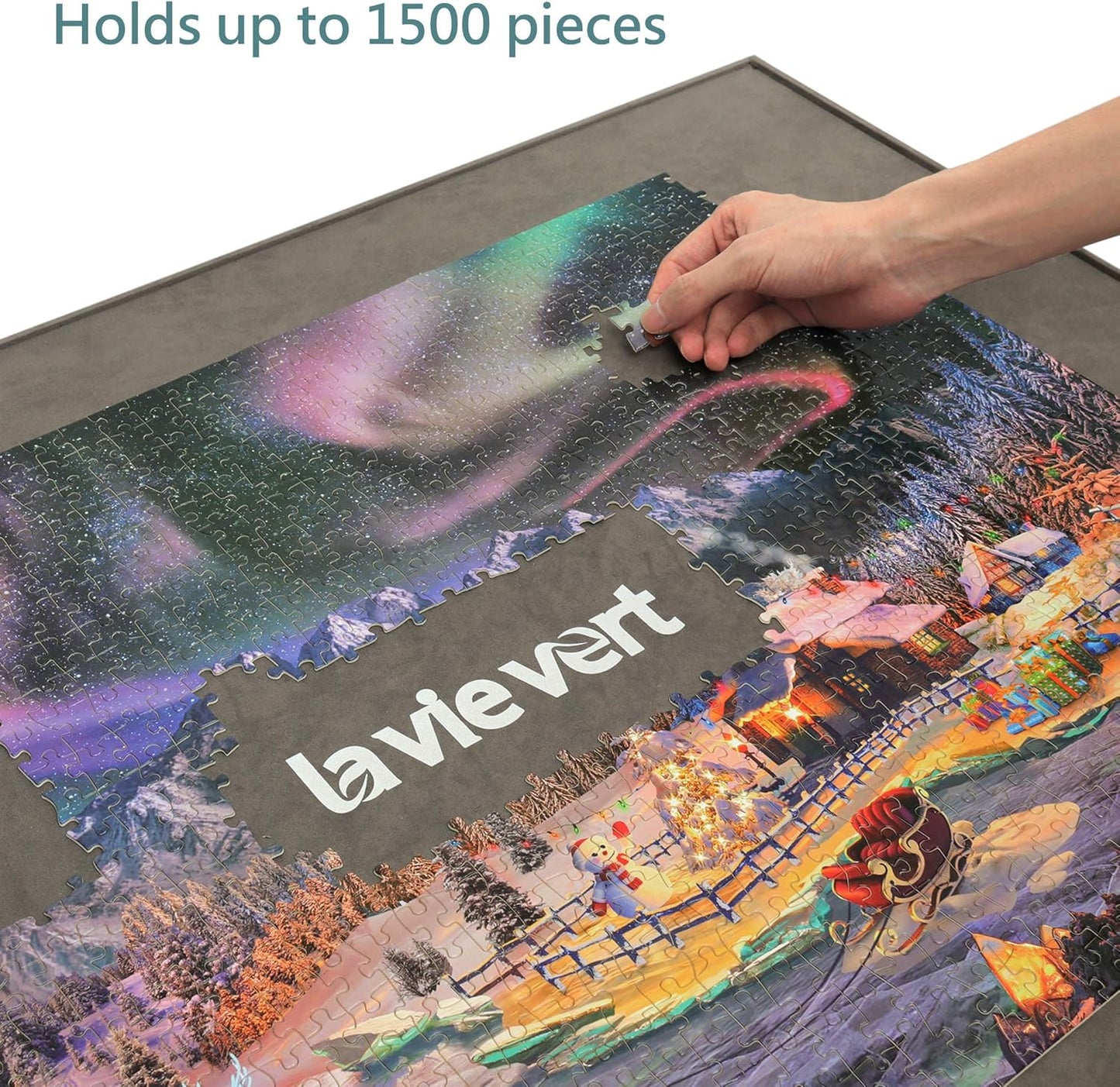 Puzzlebrett für bis zu 1500 Teile, Grau