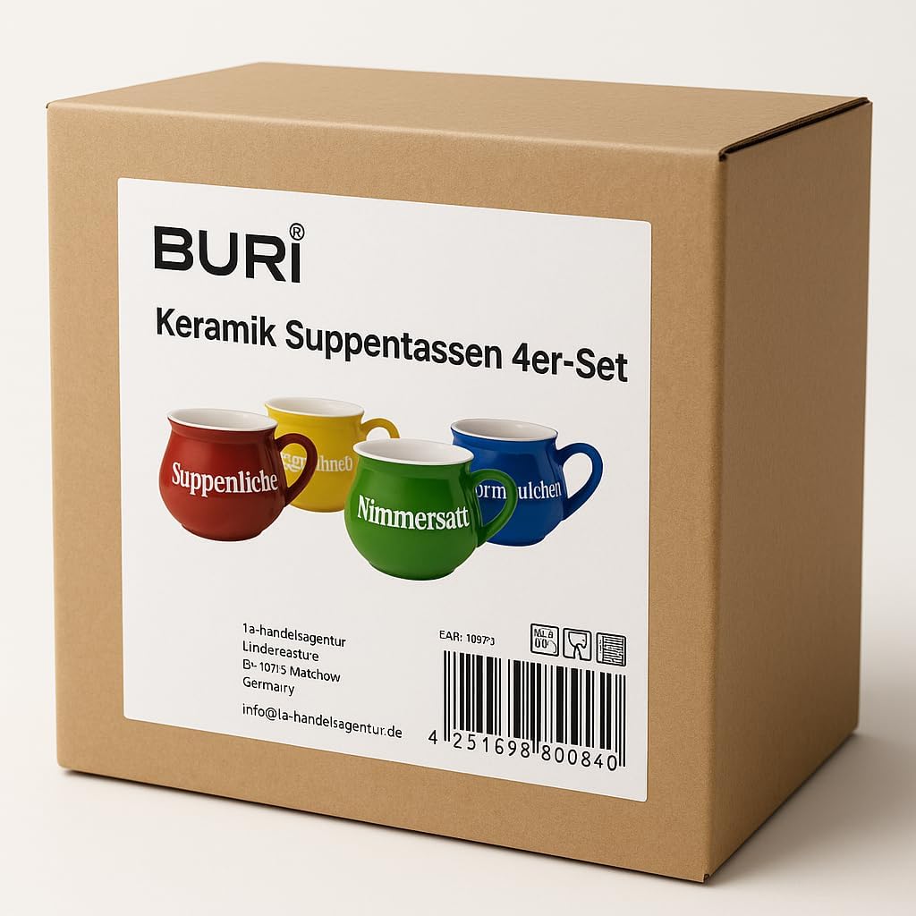 4er-Set Suppentassen, 4 Tassen