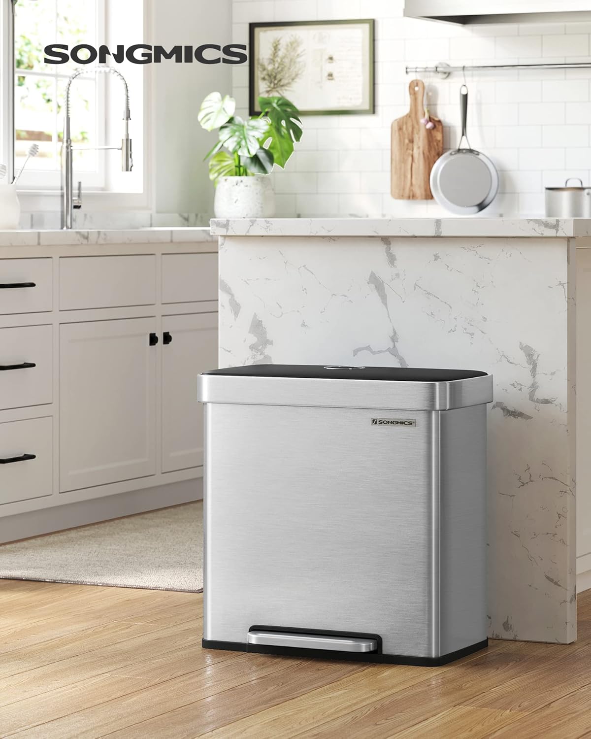 Mülltrennsystem mit Softclose LTB202E01 (2 x 30L), Silber