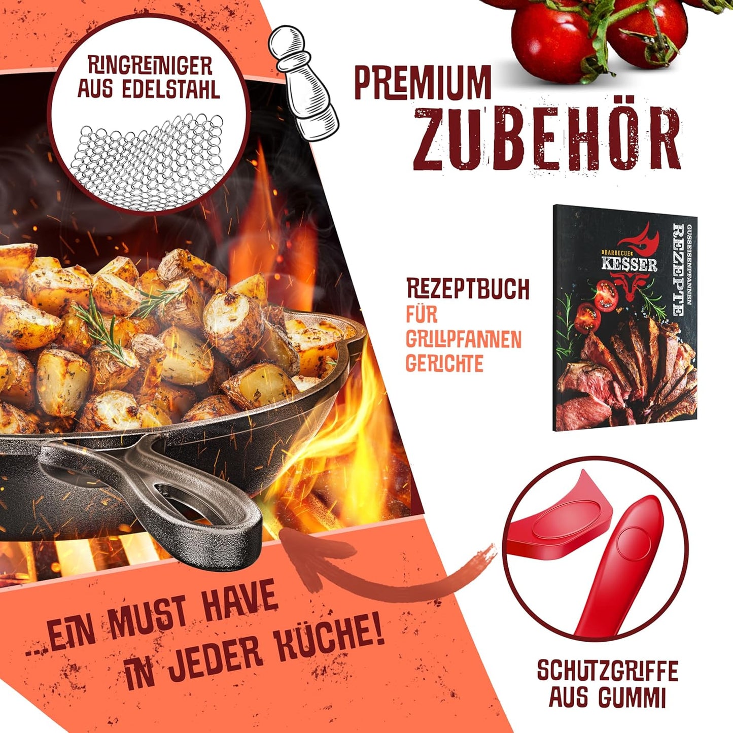 Gusseisenpfanne für Induktion & Grill (26 cm), 26 cm Rund