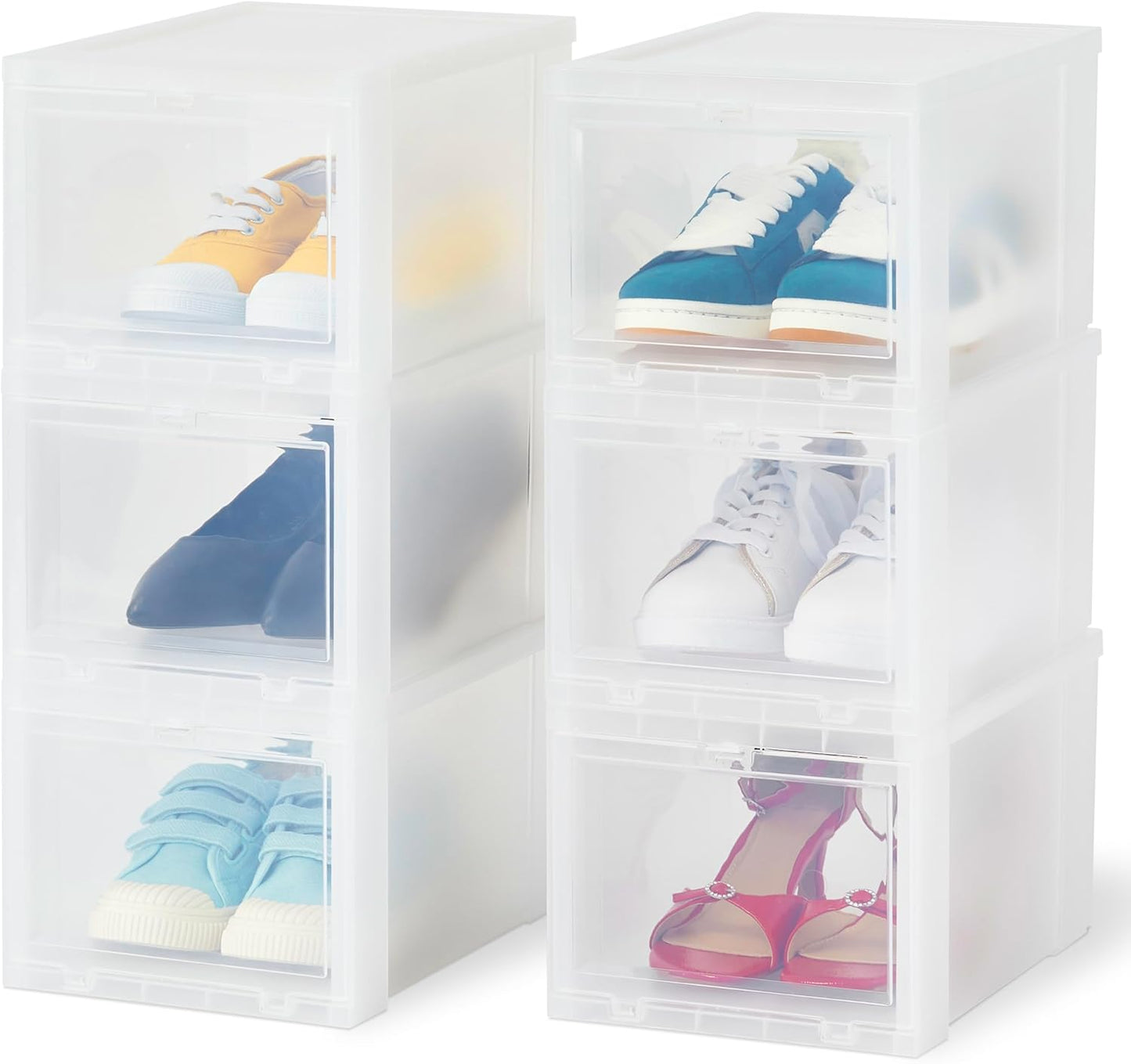 Transparente Schuhaufbewahrungsboxen-Set (6 Stück, stapelbar), Transparent B22 x T32 x H18/6er-Set