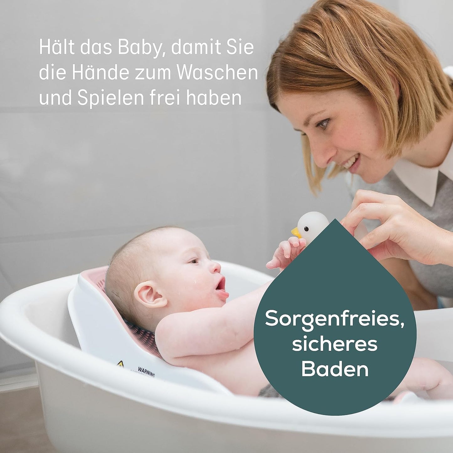 Ergonomischer Badesitz für Baby-Badewanne, Light Pink Single