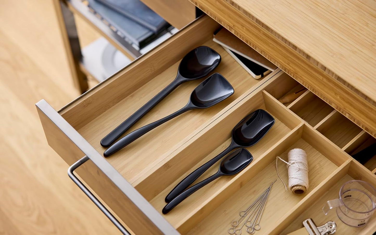 Classic 4-teiliges Kochlöffel-Set , hitzebeständig, Carbon Black One Size