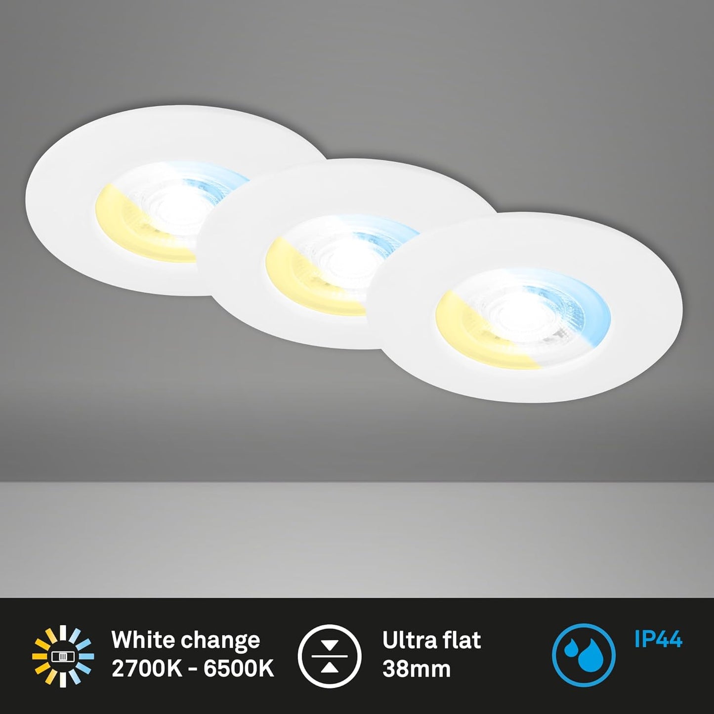 CTS LED Einbauleuchten, 3er-Set, weiss, 3xLED-Platine/4.9W, Weiss