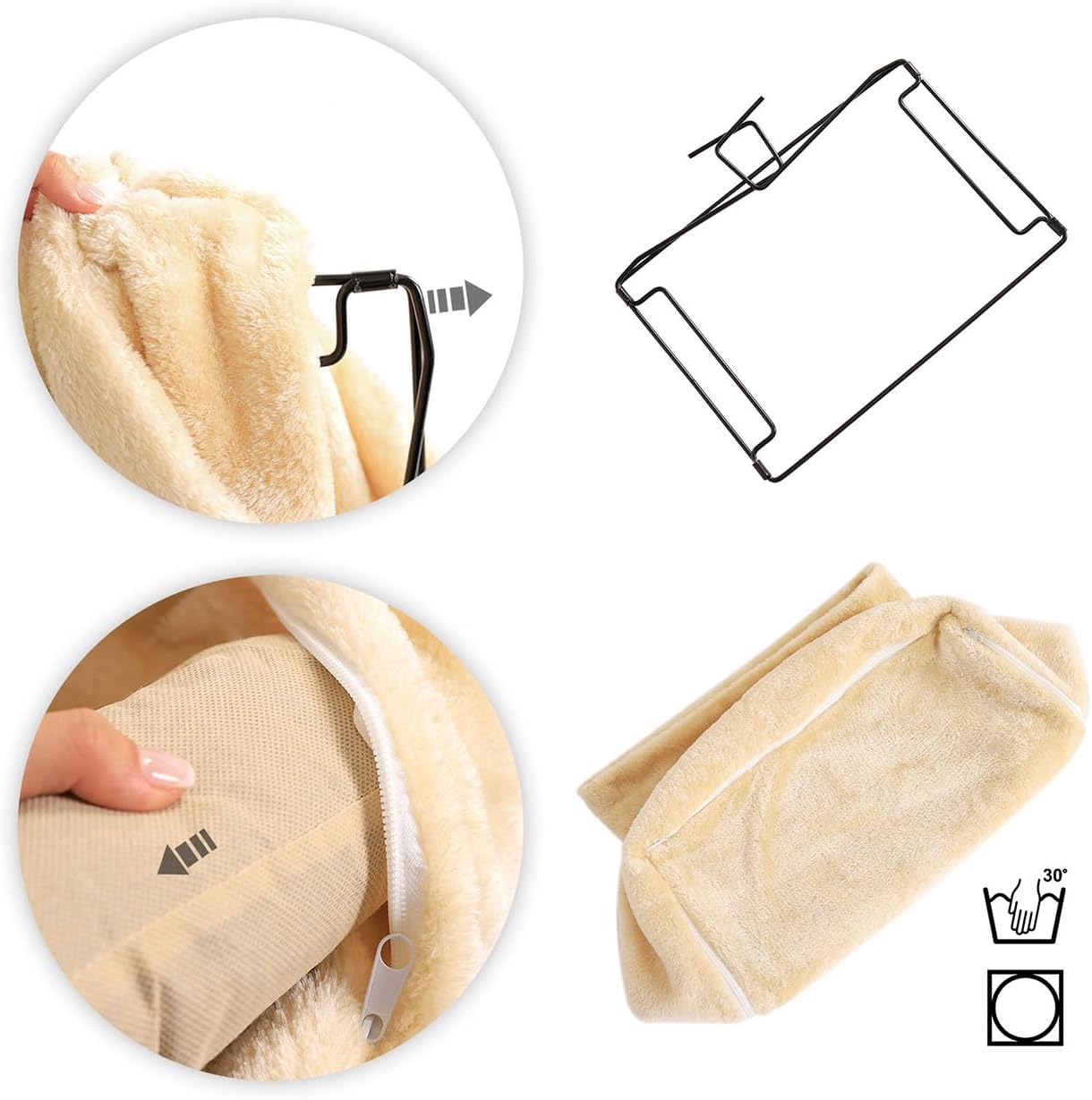 Katzenheizungsliege mit Plüschbezug, Beige