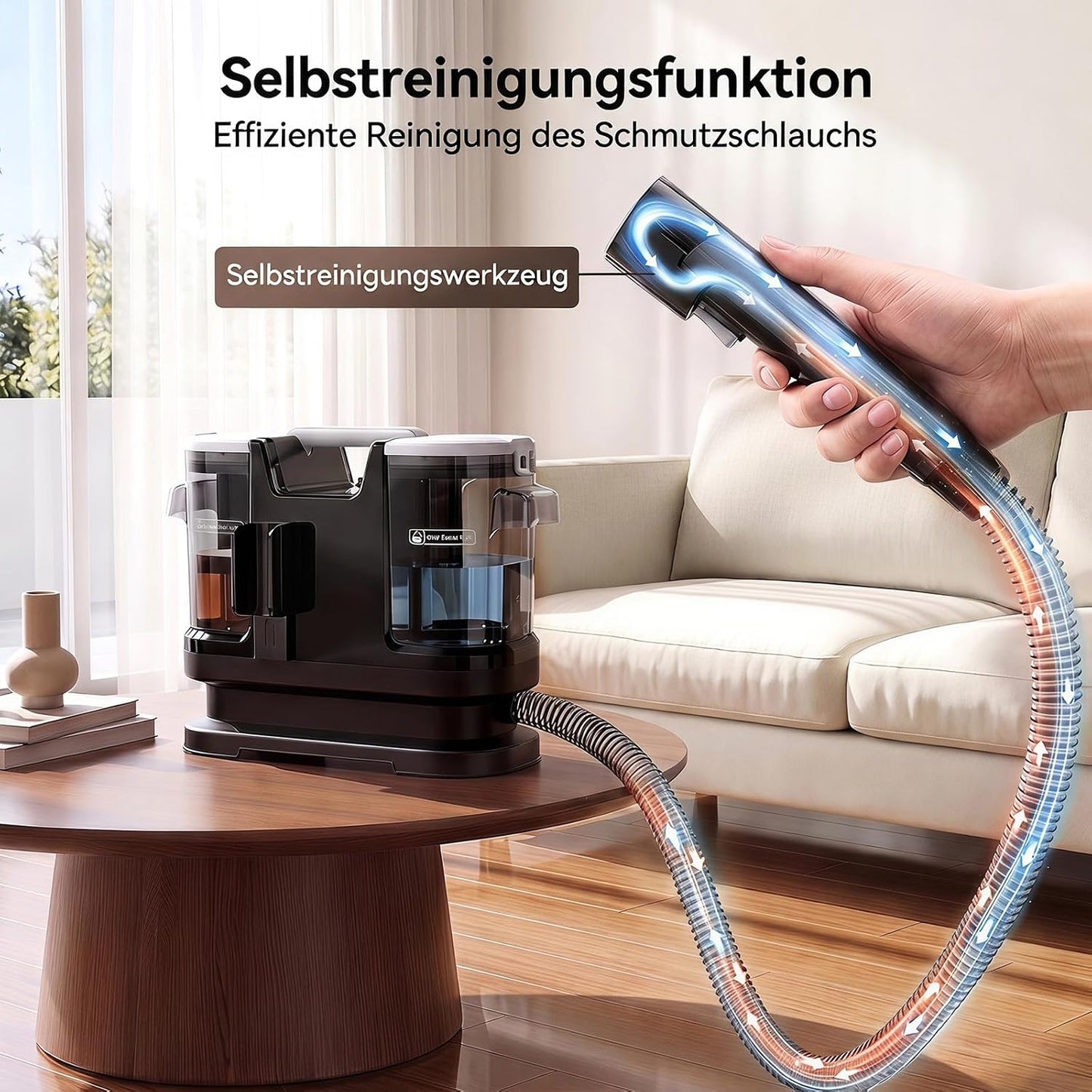 Waschsauger mit Selbstreinigung und 22 kPa Saugkraft, Glanzschwarz