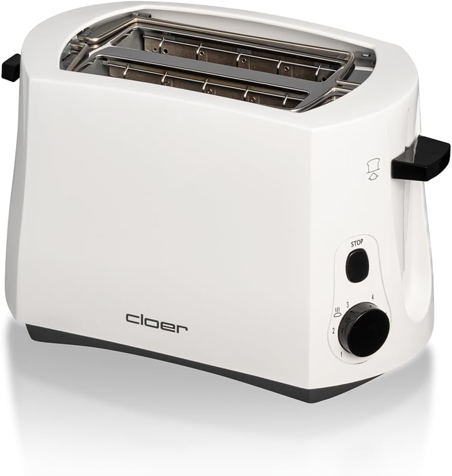 Toaster mit Brötchenaufsatz, Weiss Single