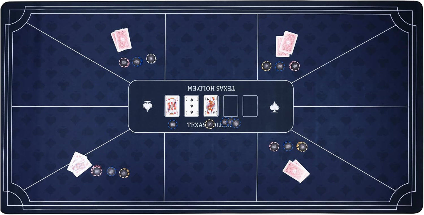 Rutschfeste Pokermatte, Blau 180x90cm