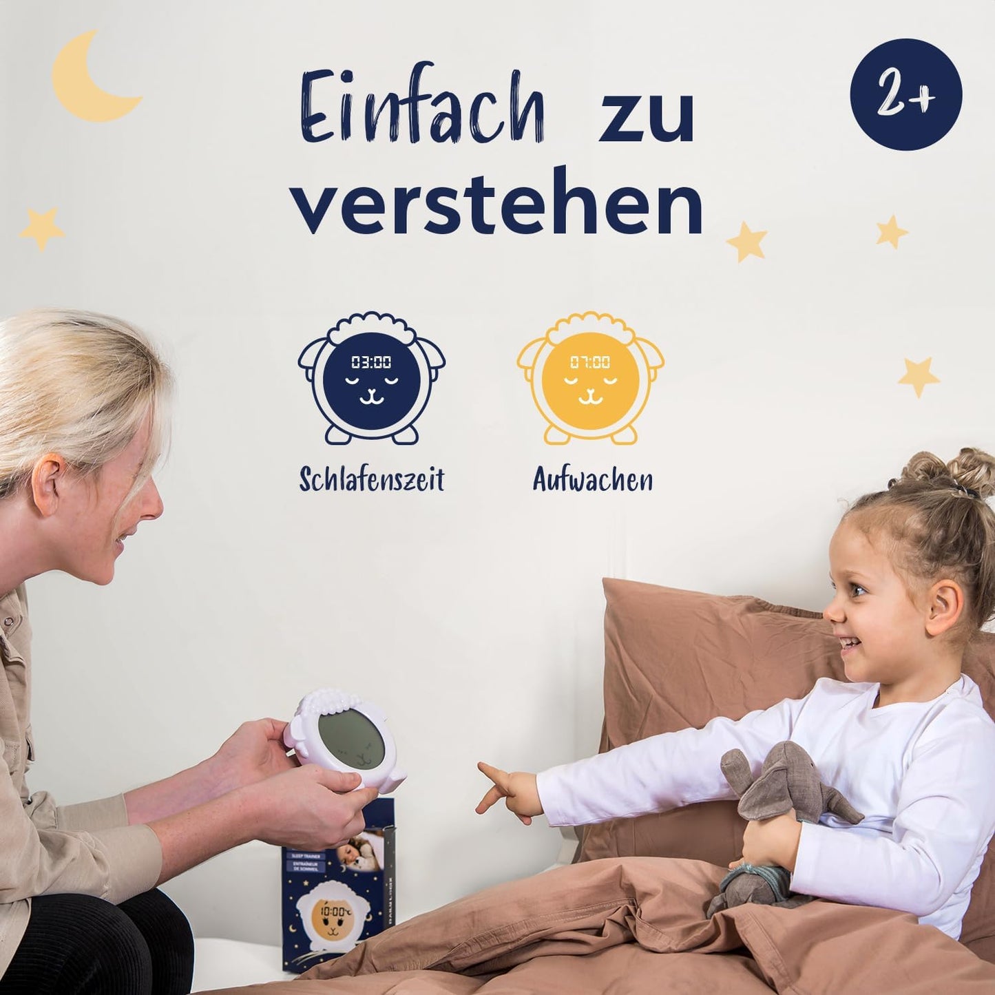 Schlaftrainer Lernwecker für Kinder mit Nachtlicht