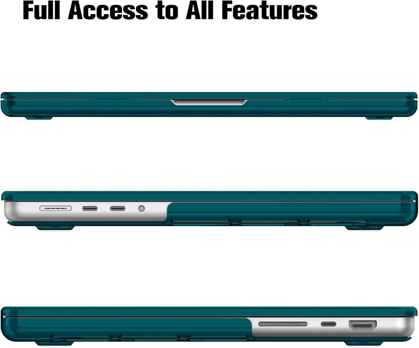 Schutzhülle für MacBook Pro 14 Zoll (2026-2021), Dunkles Cyan
