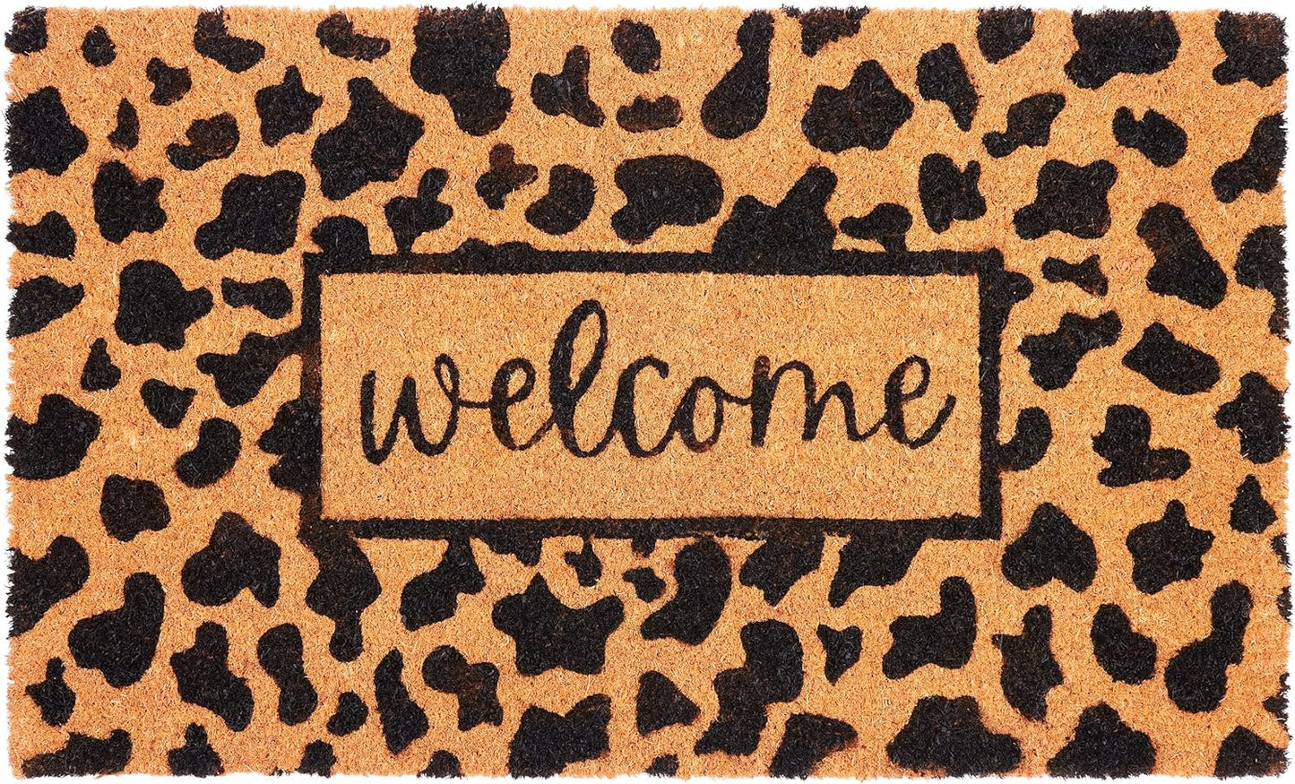 Antirutsch Fussmatte, Welcome - Leoparden Muster