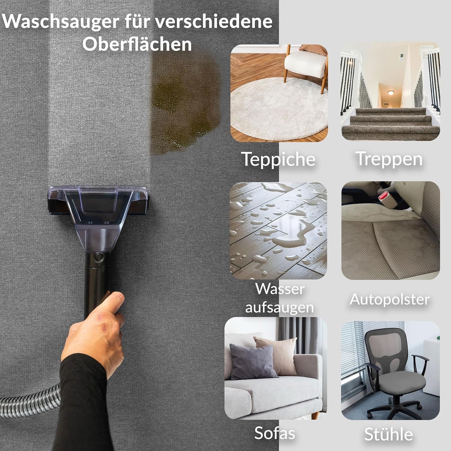 2-in-1 Waschsauger EasyWash für Teppich & Polster, 1,08 L