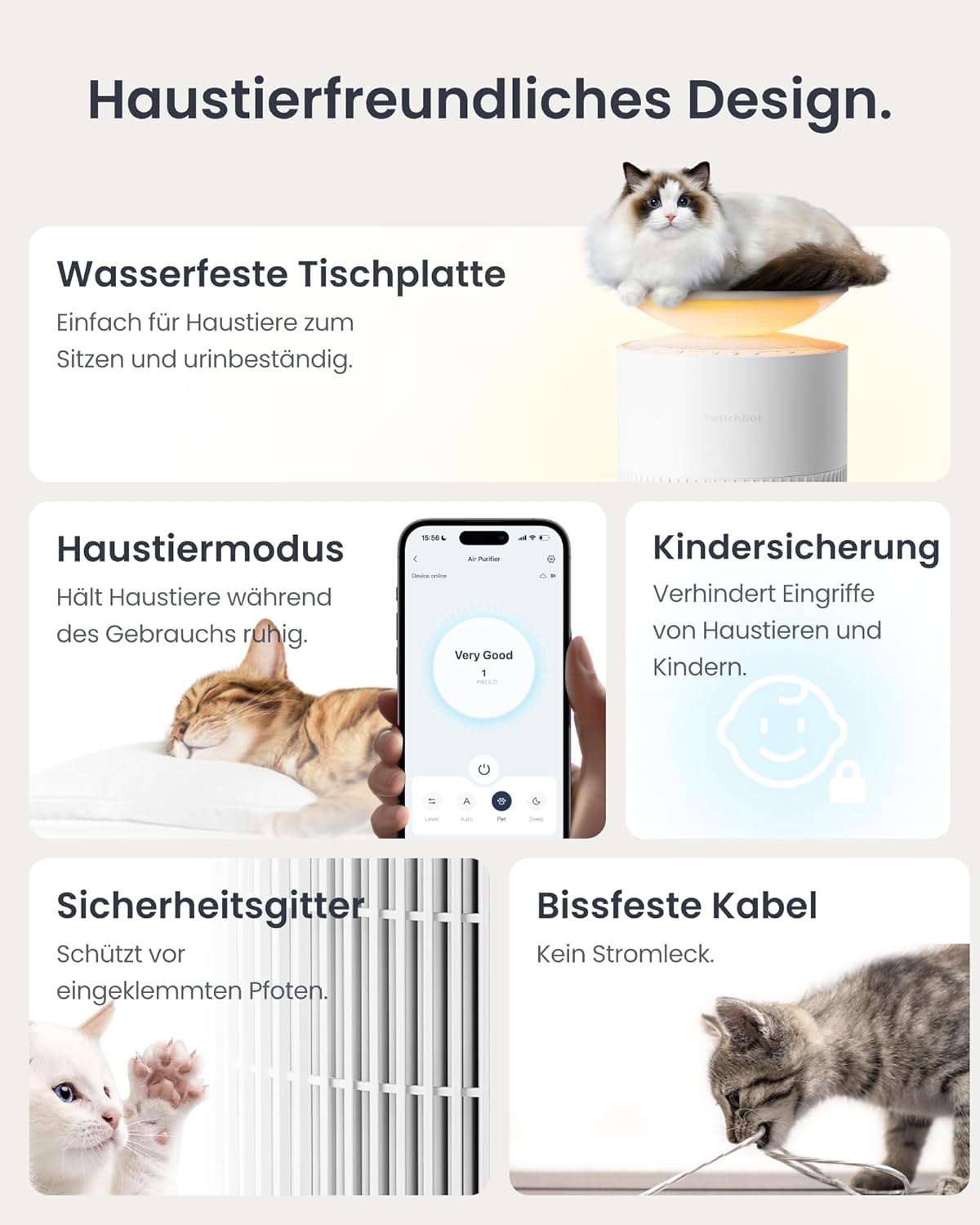 Luftreiniger mit App-Steuerung, Air Purifier Standard Weiss