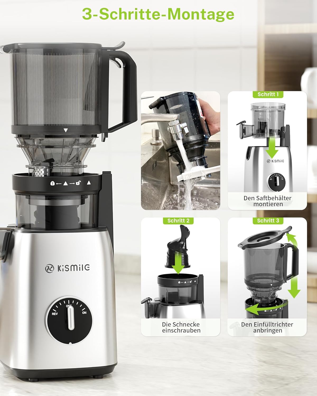 Slow Juicer, Edelstahl