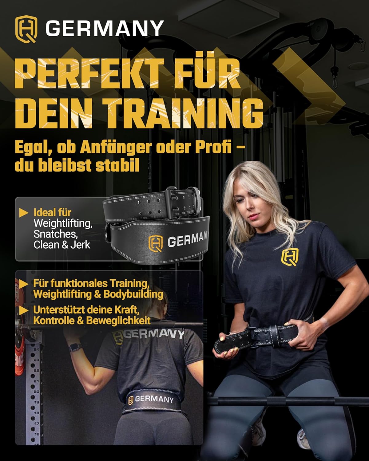Gewichthebergürtel aus Rindsleder, Weightlifting - 7mm S
