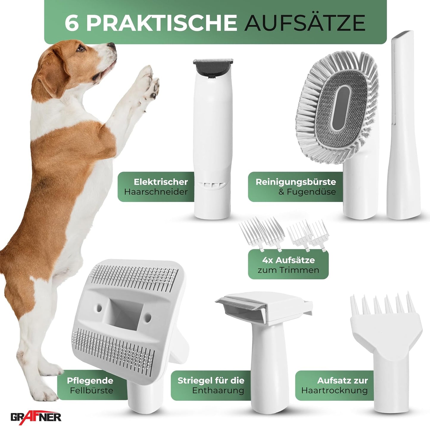 7-in-1 Hundeschermaschine mit Staubsauger und Trockner