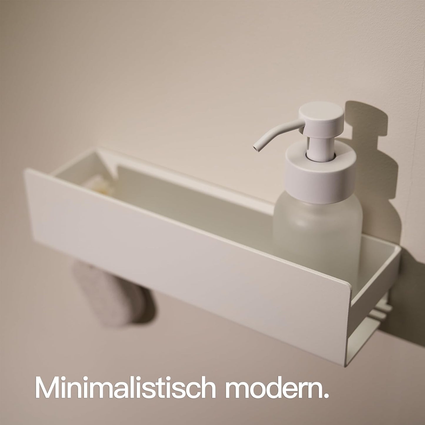Duschregal ohne Bohren, 30 cm Matt Weiss