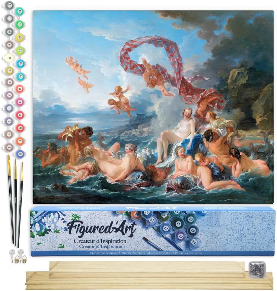 Malen Nach Zahlen Set Der Triumph der Venus, Der Triumph der Venus - François Boucher 40x50cm Mit Keilrahmen (nicht gespannt)