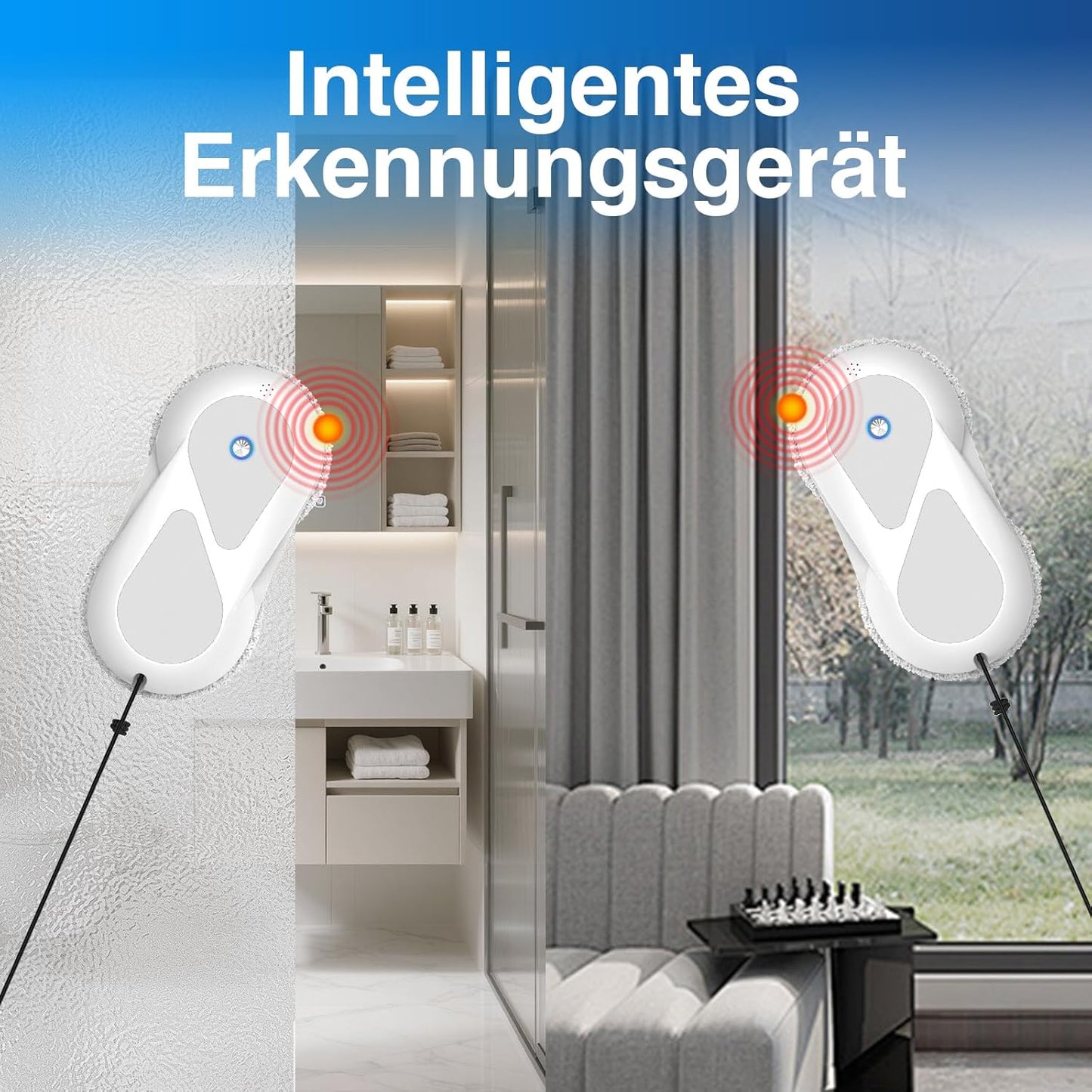 Fensterputzroboter mit Fernbedienung, 3 Modi