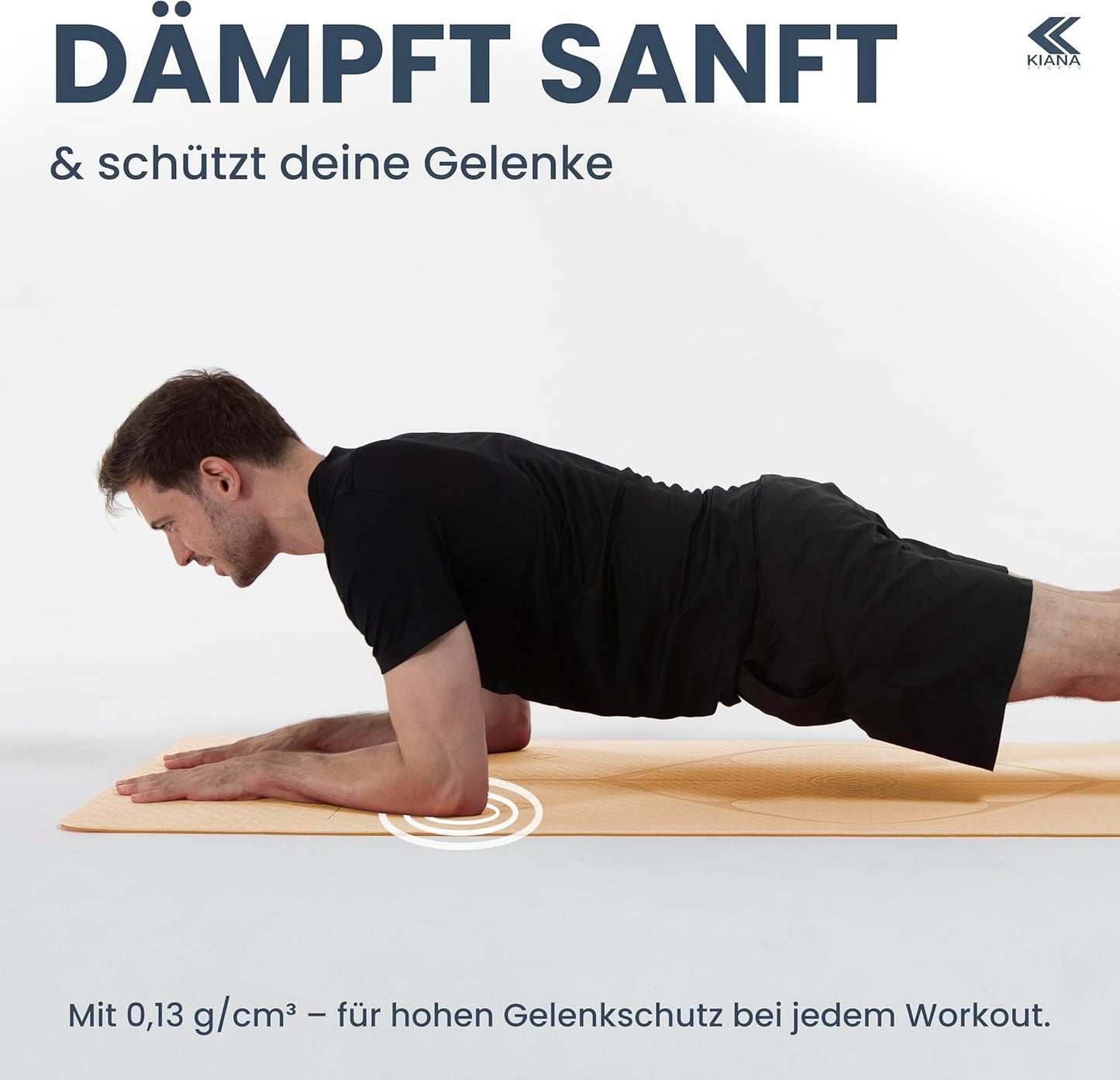 Yogamatte für Yoga & Pilates, 6 mm dick Braun