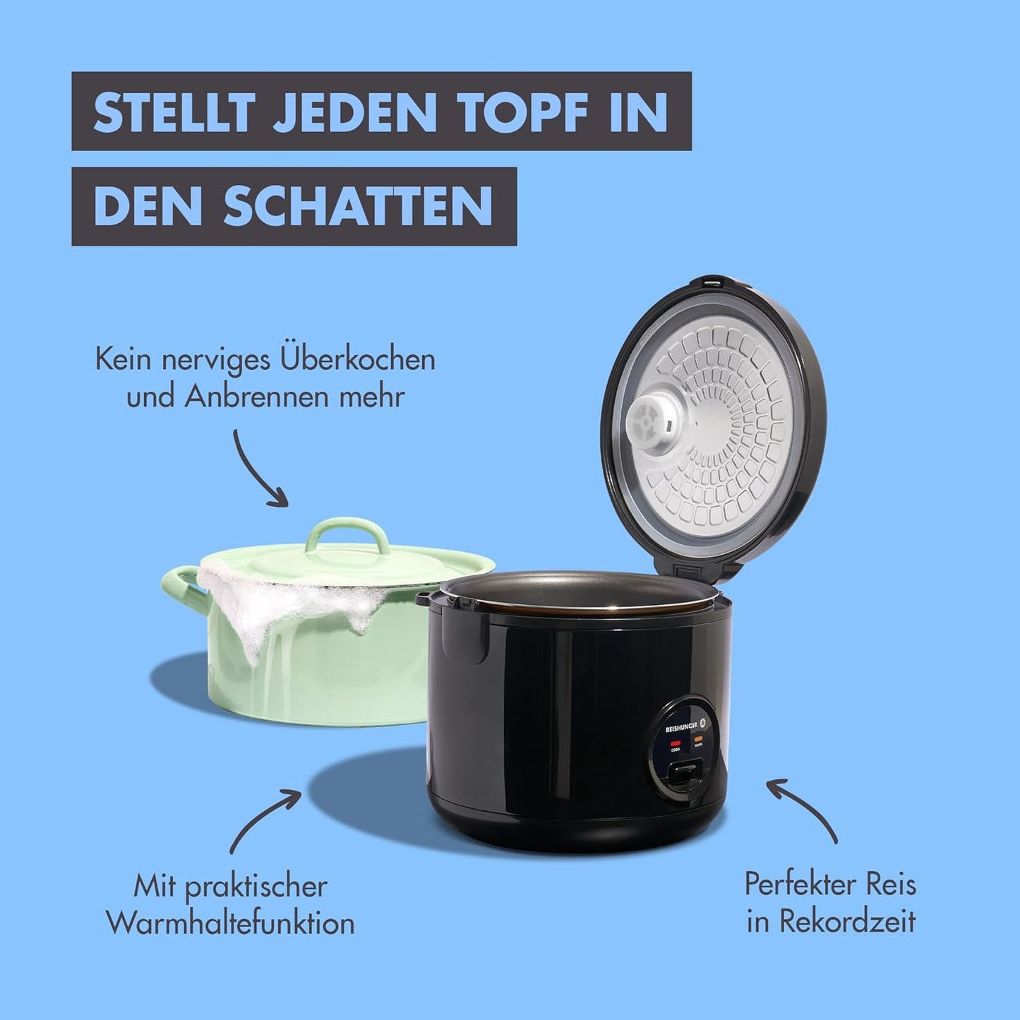 Reiskocher & Dampfgarer, 1,2L-Grau