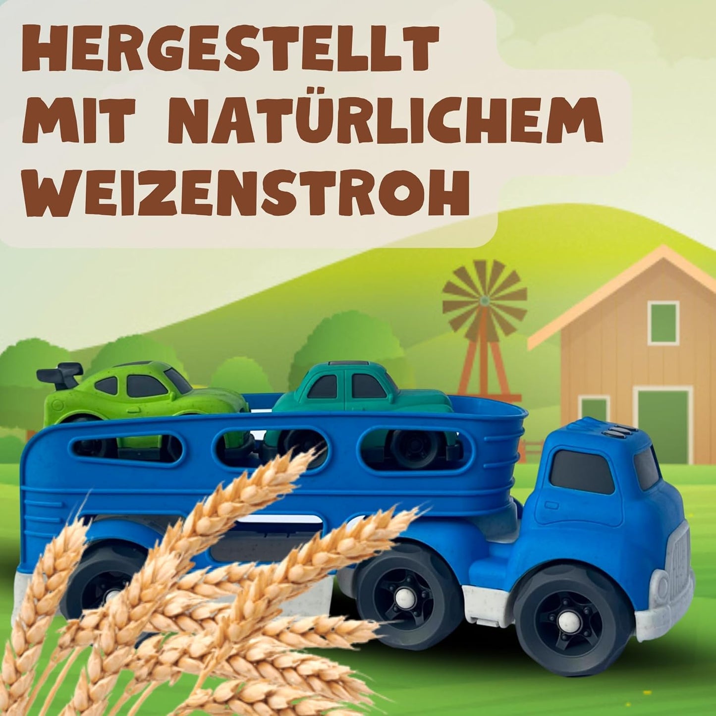 Autotransporter mit 2 Autos, Autotransporter Blau