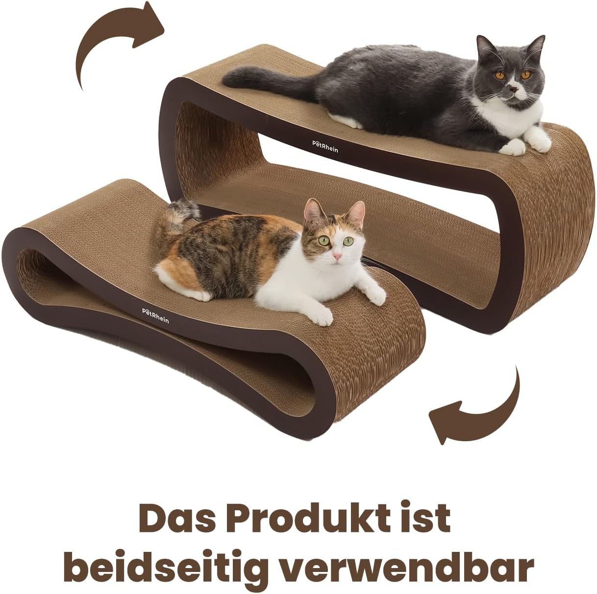2-in-1 Kratzbrett für Katzen, Braun