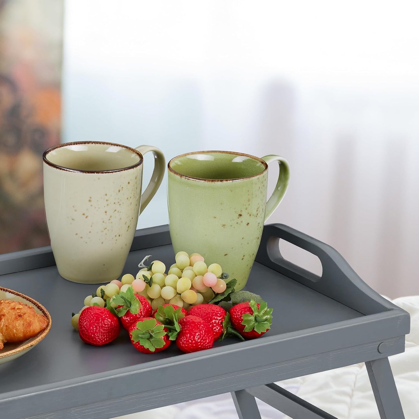 Klappbares Betttablett-Set, 24 x 60 x 30 cm Grau