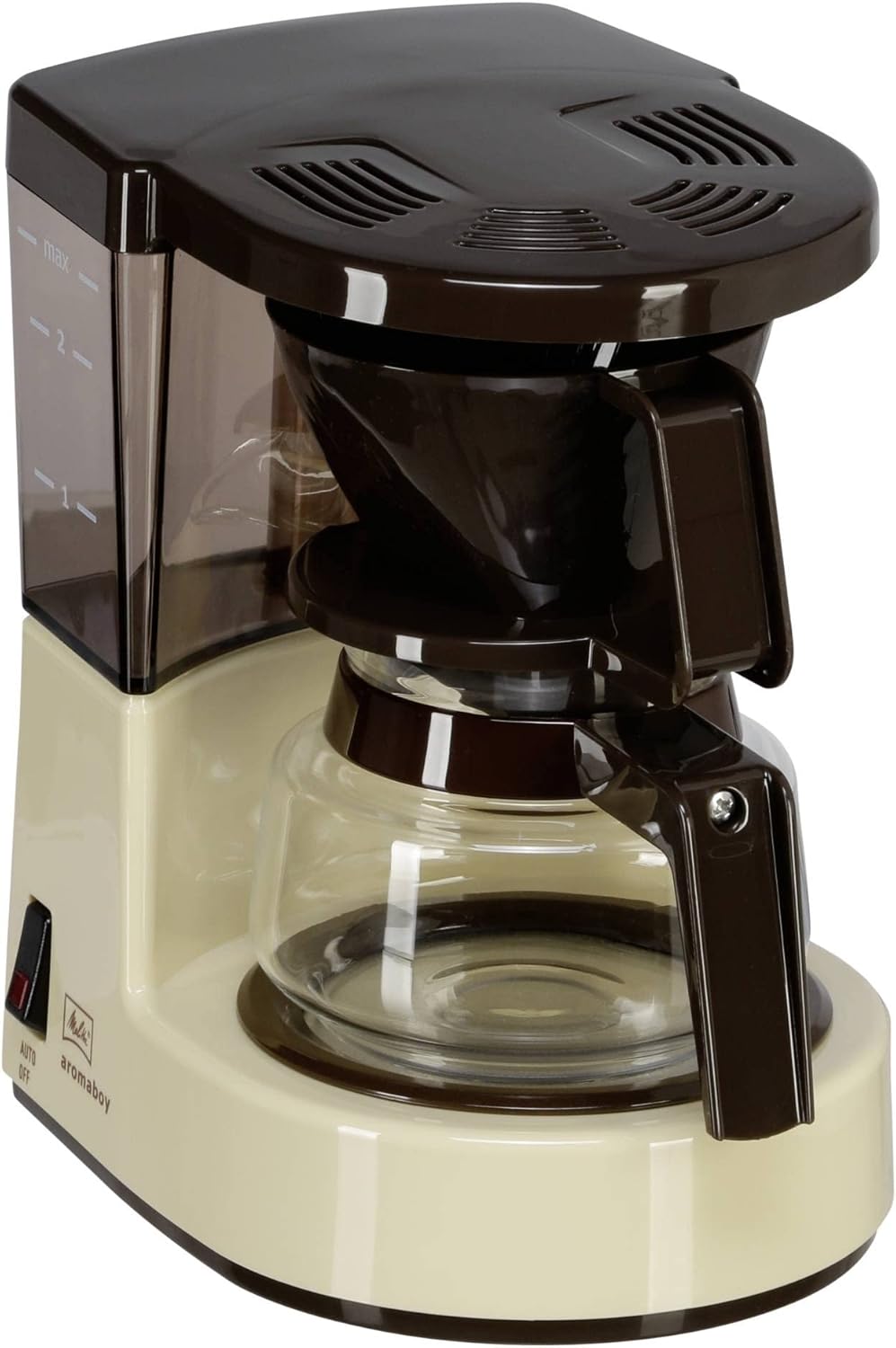 Aromaboy 1015-03 Filterkaffeemaschine mit Glaskanne (2 Tassen), Beige/Braun, Retro