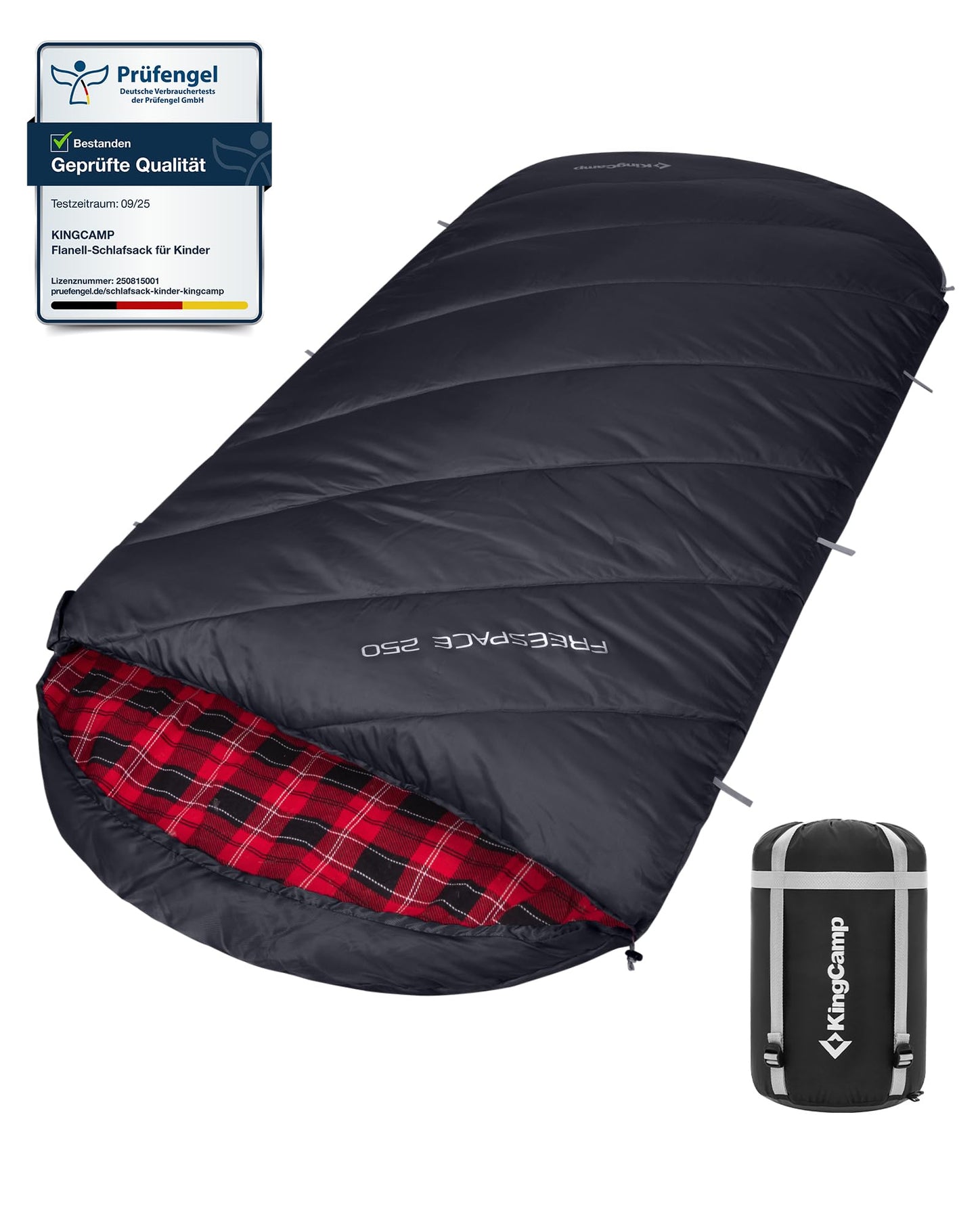 Schlafsack XXL für Erwachsene, #Klassisch Schwarz 220x100cm