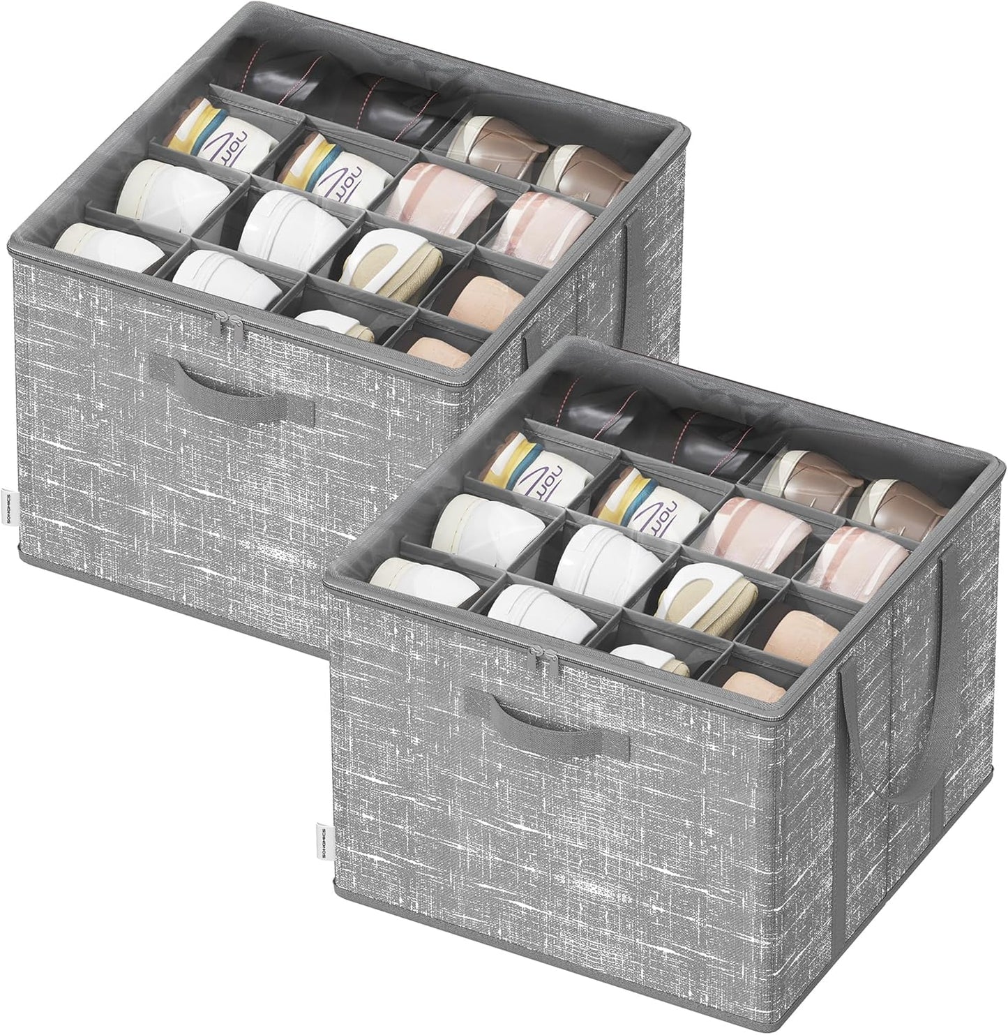 Schuh-Organizer-Set, 2er Set Schilfgrau