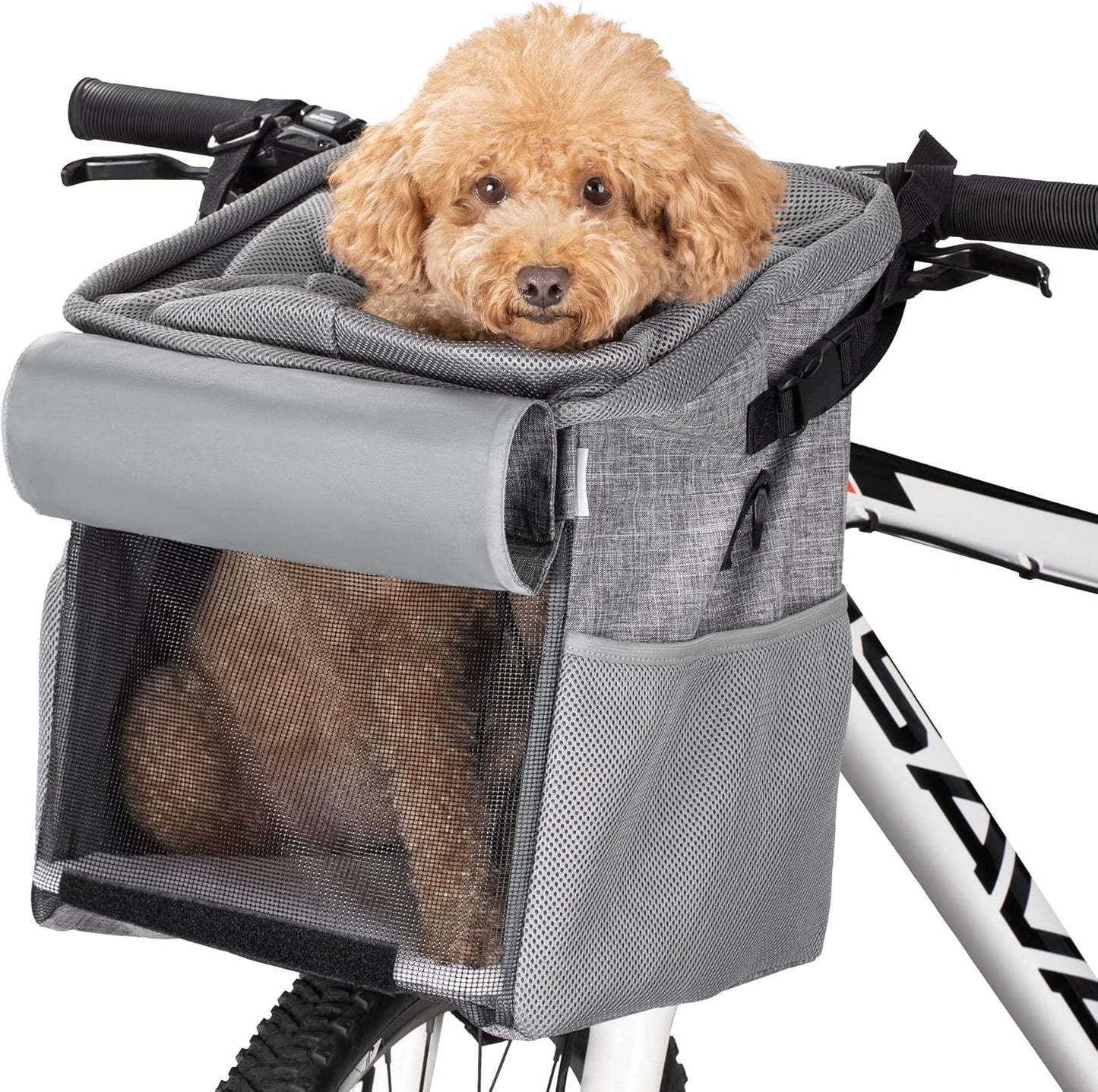 Hundefahrradkorb & Rucksack-Kombination (bis 10kg), Grau