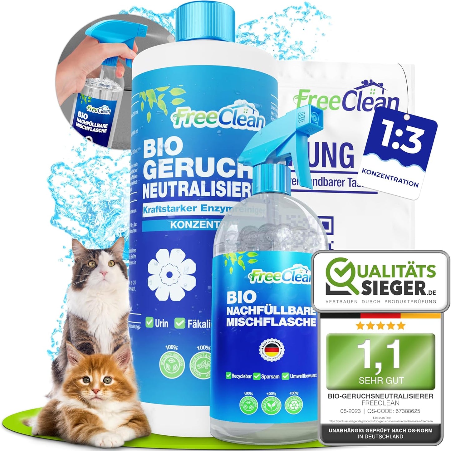 Bio Geruchsneutralisierer Konzentrat, Für Katzenbesitzer