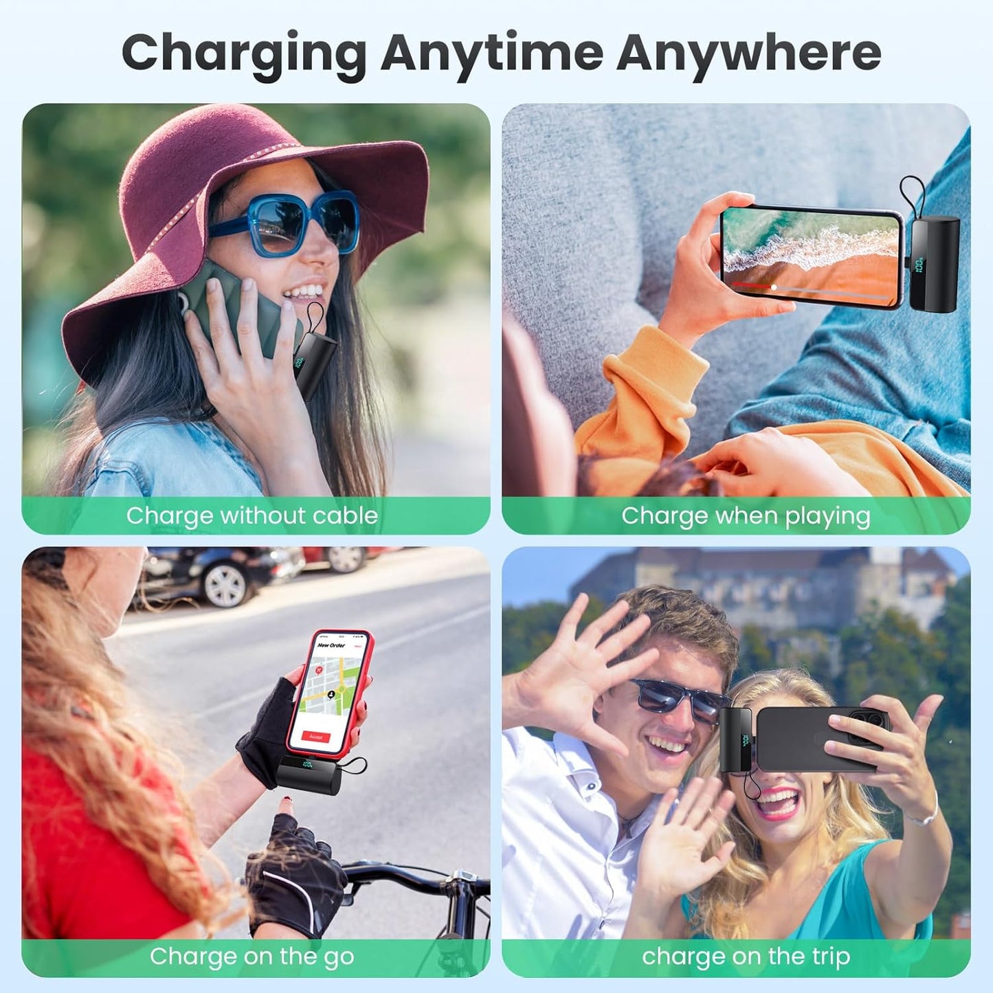 Powerbank mit LED-Display, A-Schwarz