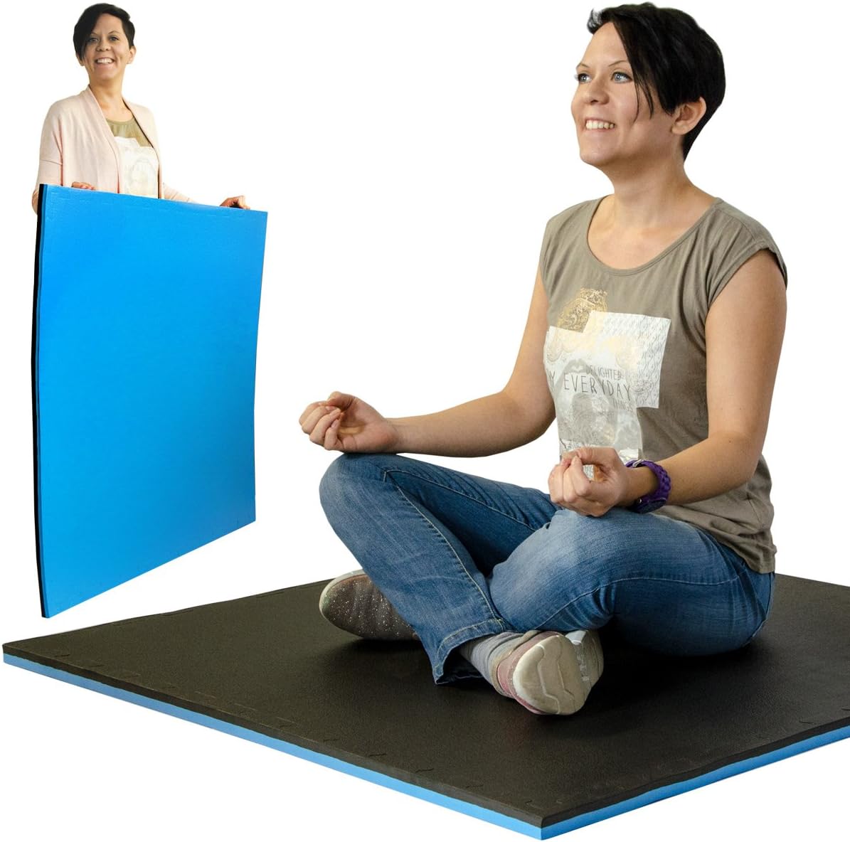 Bodenschutz-Trainingsmatte, Schwarz-blau