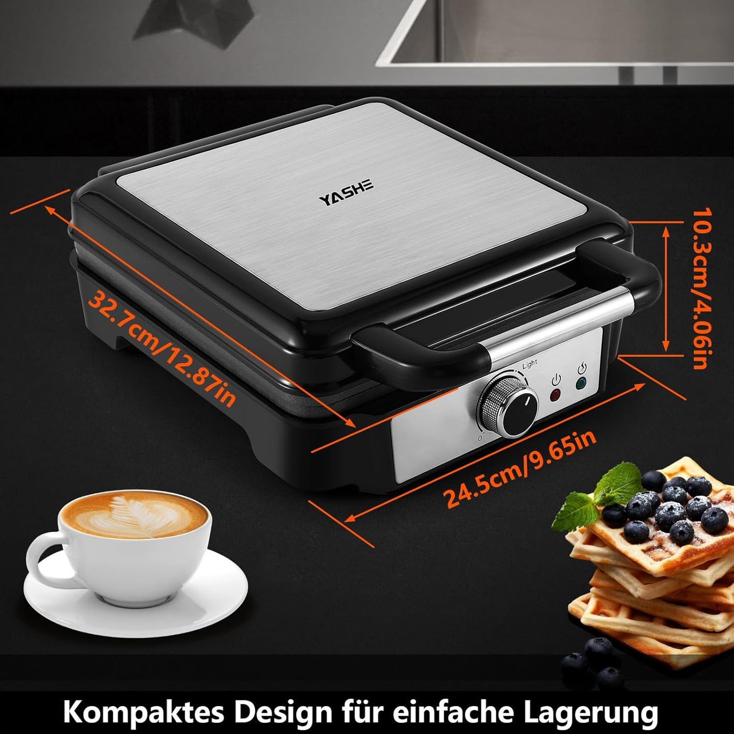 Belgisches Waffeleisen ‎SW-2130M mit Antihaftbeschichtung