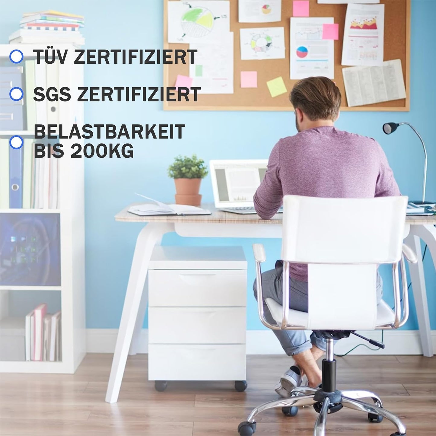 Gasdruckfeder für Bürostuhl, 350 mm Gesamtlänge Chrom